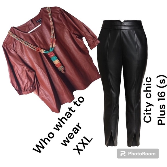 NEW LEATHER TOP WHO WHAT WEAR IN MARRÓN COLOR - Picture 9 of 9